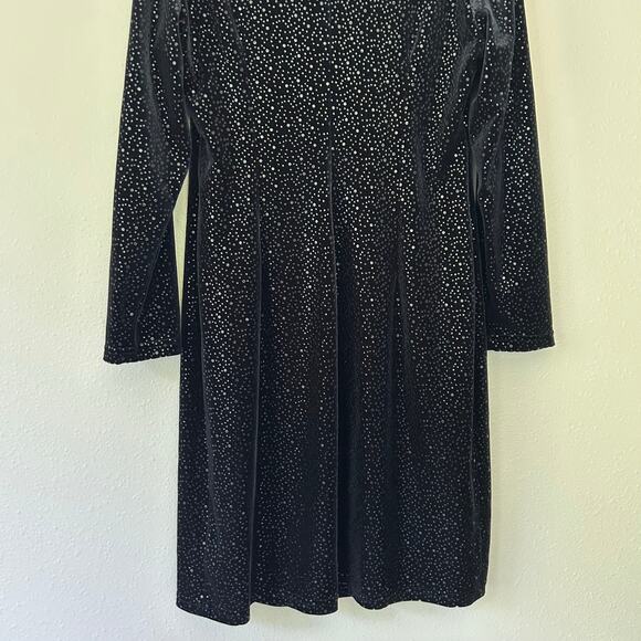 Helen Blake Velvet Long Sleeve Square Neck black shift Dress whimsigoth fairy M - Picture 8 of 10
